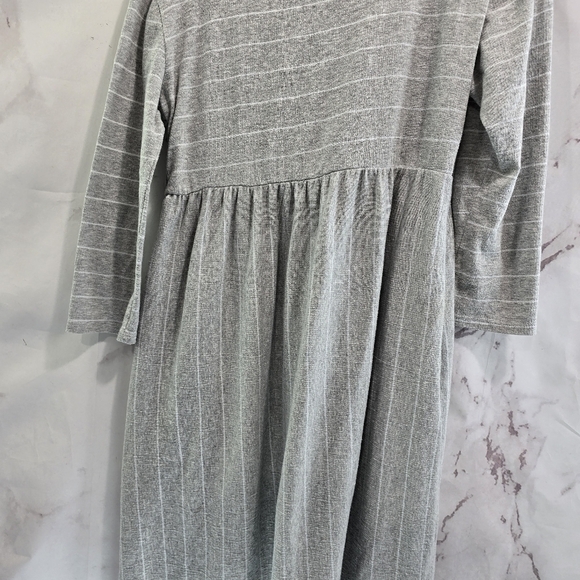 Roolee Dress Womens Small Gray White Striped T Shirt Long Sleeve Zip Pockets - Picture 8 of 14